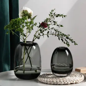 Японская простая цветочная композиция, ваза для рукоделия, круглая и тяжелая стеклянная ваза, гидропонные поделки, декоративные украшения